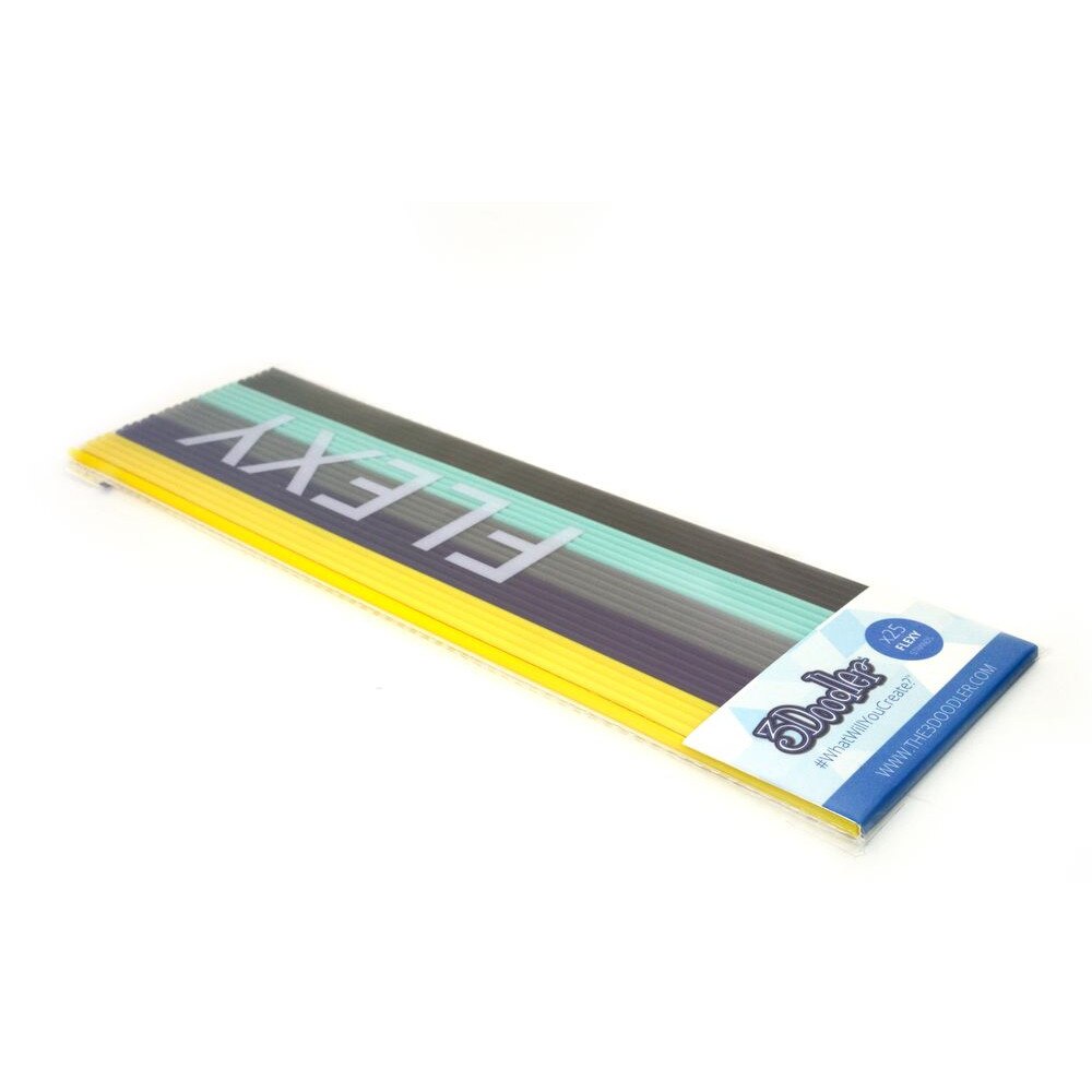 Set filamente flexibile multicolore pentru creion 3Doodler Create - FLEXY, pachet Retro