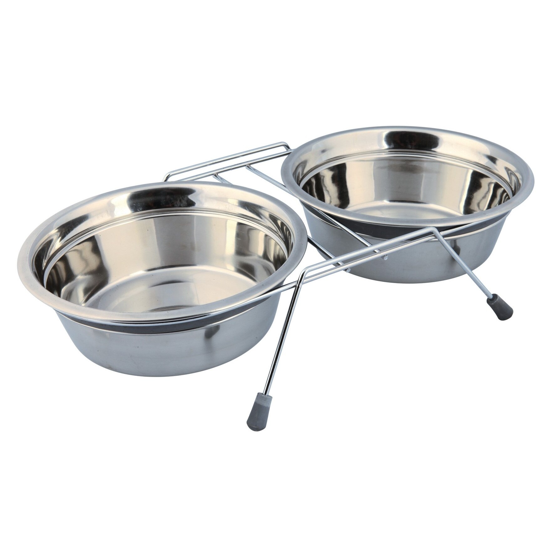 Set Trixie 2 castroane din inox cu suport 2 x 0.9 l/16 cm 25232