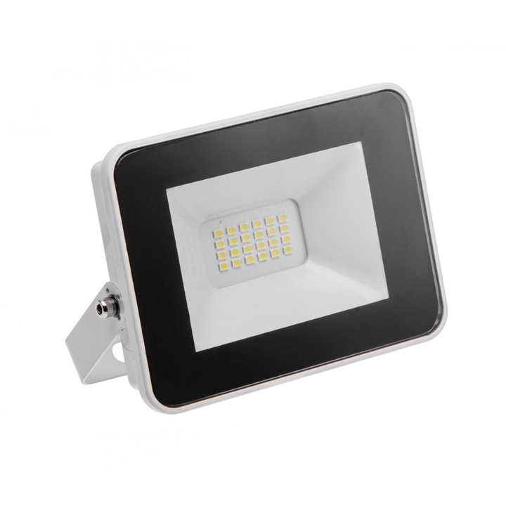 Proiector LED-uri SMD ILUX, 10W, 800lm, IP65, 6400K, ALB / NEGRU