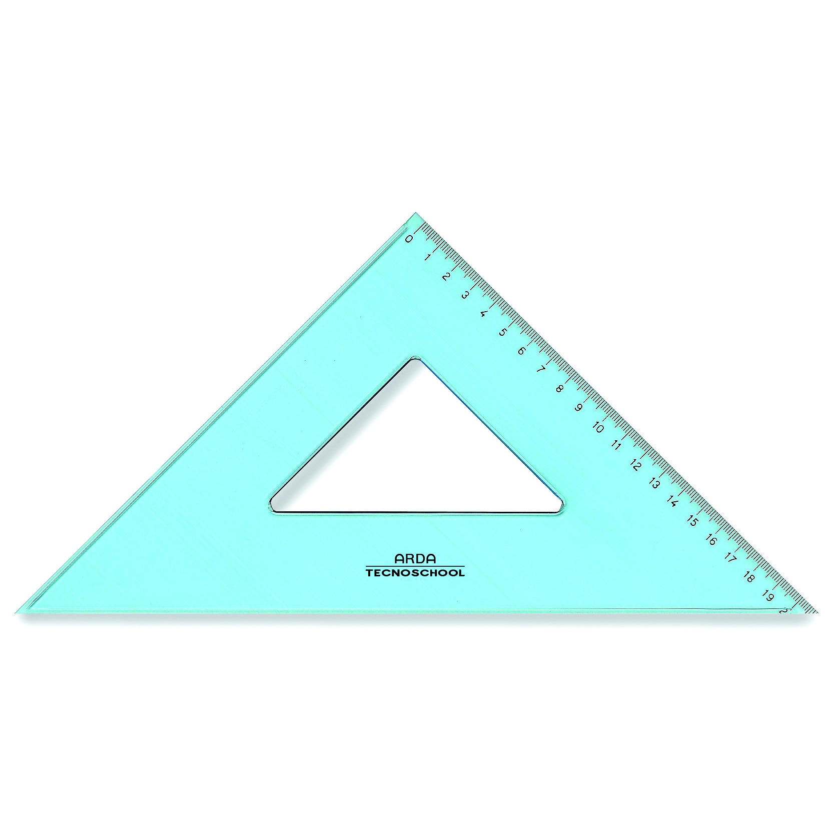 Echer 45°, gradatie 25 cm, plexiglas, AR-40135SS