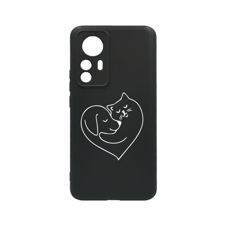Husa BestCase® Premium Liquid Silicon, Compatibila Cu Xiaomi Redmi Note 12S, Dog And Cat Love, SLIM 1.2MM, Microfibra in interior, Antisoc, Protectie Camera, Margini ridicate pentru protectia ecranului, PB 739