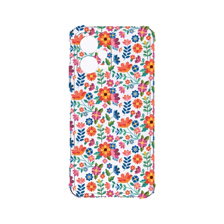 BestCase Strapabíró Anti Shock 1.5MM Telefontok, Poco X5 / Xiaomi Redmi Note 12 5G, Flower Pattern, Kamera védő, Military Grade Drop Protection, AS 953