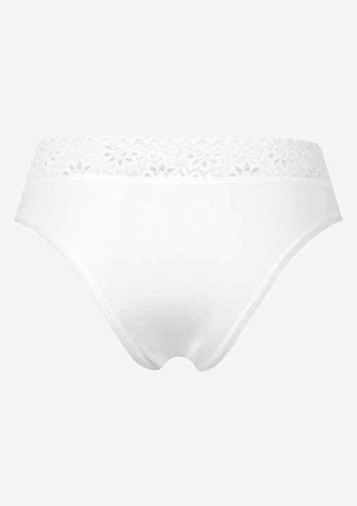 Set 4 perechi de chiloti brazilieni dama, Marilyn, Microfibra bumbac, Alb, Alb, S