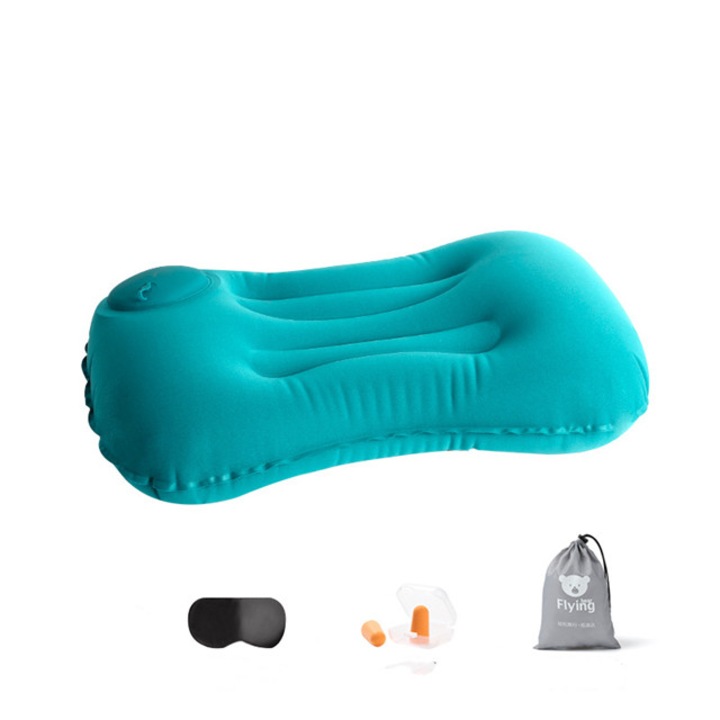 Надуваема възглавница за пътуване Wepzsxo, TPU, Син
