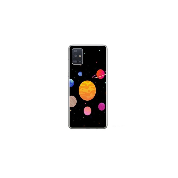 Персонализиран калъф HQPrint и силиконов протектор за Samsung Galaxy A71, Модел Colorful Galaxy, Многоцветен, S1D1M0283