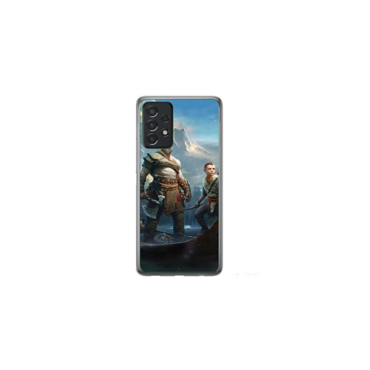 Husa personalizata HQ Print si Folie de Silicon pentru Samsung Galaxy A32 4G, model God of War #1, multicolor, S1D1M0008