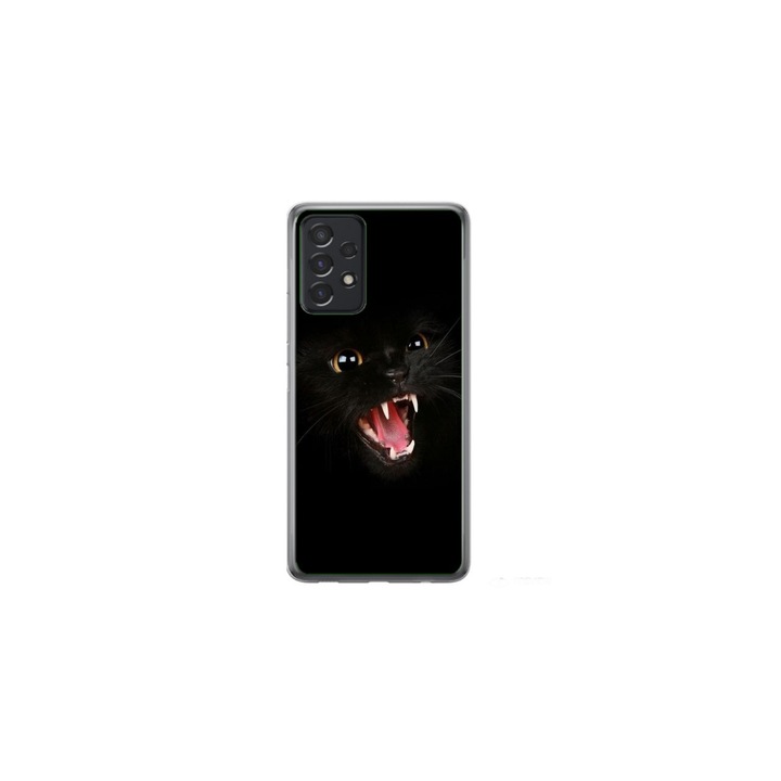 Custom HQPrint Cover и силиконово фолио за Samsung Galaxy A53, модел Black Cat #2, многоцветен, S1D1M0016