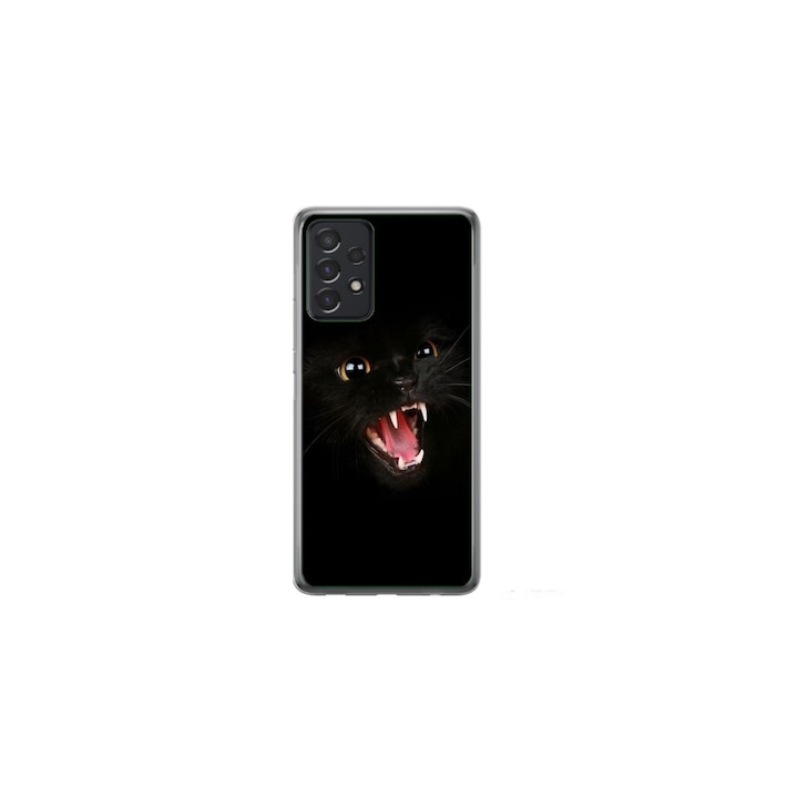 Персонализиран калъф за плуване за Samsung Galaxy A32 4G, модел Black Cat #2, многоцветен, S1D1M0016