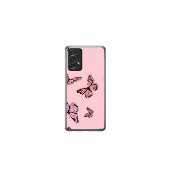 Husa personalizata HQPrint pentru Samsung Galaxy A72, model Butterfly #7, multicolor, S1D1M0076