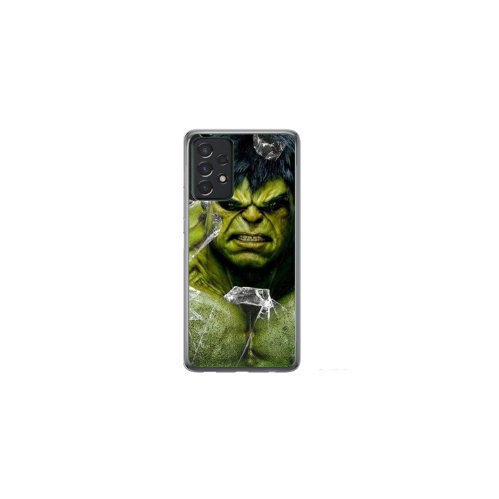 Husa personalizata HQPrint si Folie de Silicon pentru Samsung Galaxy A72, model Hulk #2, multicolor, S1D1M0100
