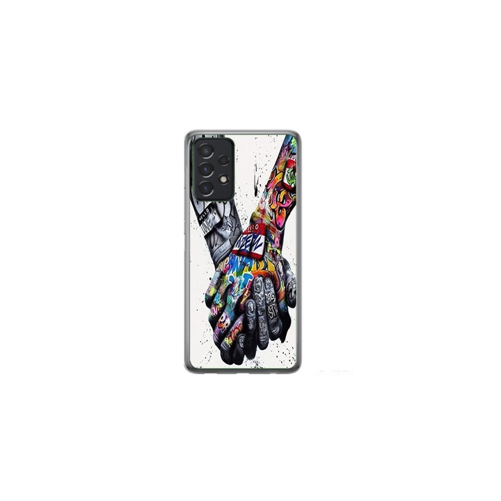 Husa personalizata HQPrint pentru Samsung Galaxy A52, model Abstract Holding, multicolor, S1D1M0271