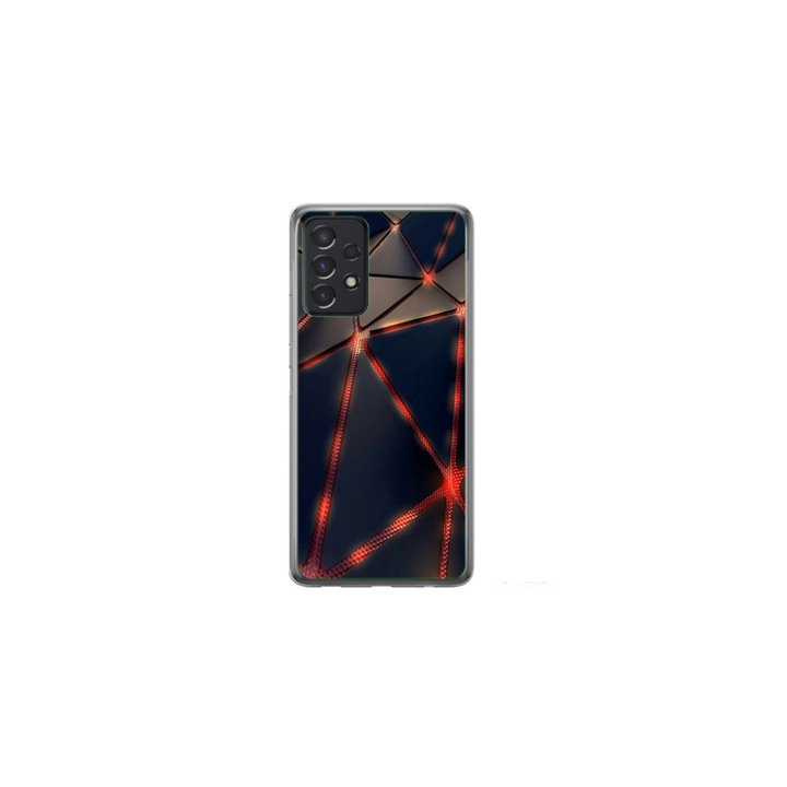 Персонализиран калъф за плуване 360 градуса за Samsung Galaxy A73, модел Lava Triangles, многоцветен, S1D1M0367