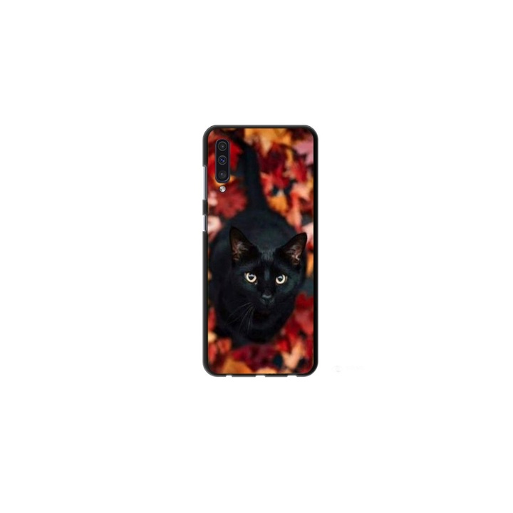 Персонализиран калъф за плуване и силиконово фолио за Xiaomi Mi 9 Lite, модел Black Cat #3, многоцветен, S1D1M0017