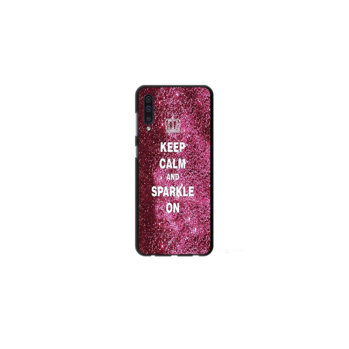 Személyre szabott úszótok 360 fokos burkolat Samsung Galaxy A7 (2018), Keep Calm and Sparkle On modell, többszínű, S1D1M0252