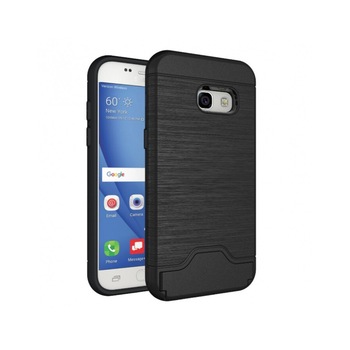 Carcasa protectie spate din plastic si gel TPU pentru Samsung Galaxy A3 (2017), neagra Carcasa protectie spate din plastic si gel TPU pentru Samsung Galaxy A3 (2017), neagra