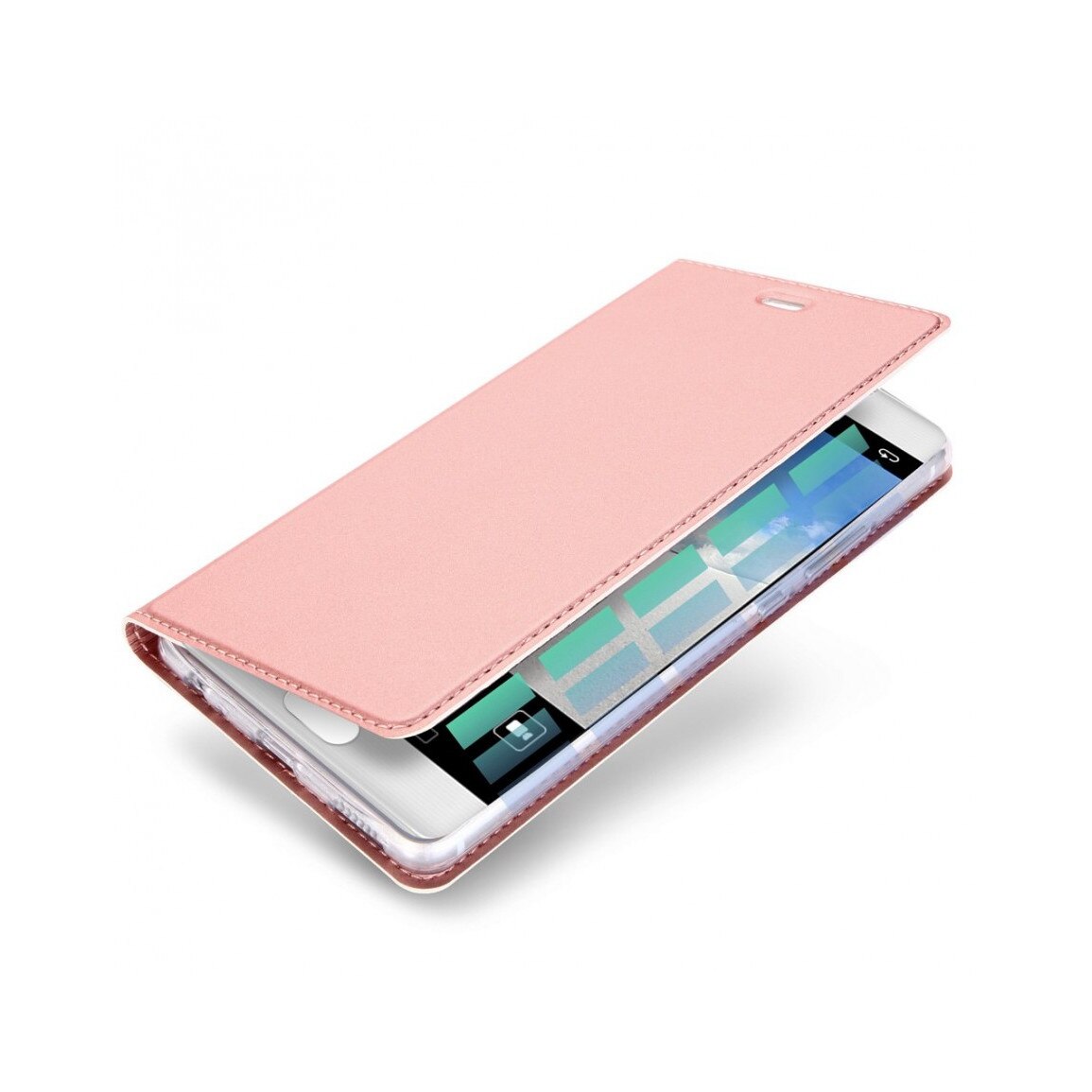 Husa de protectie din plastic si piele ecologica DUX DUCIS pentru Huawei P10, rose gold