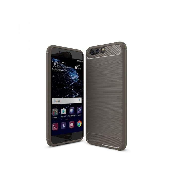 Carcasa protectie spate din gel TPU pentru Huawei P10, gri