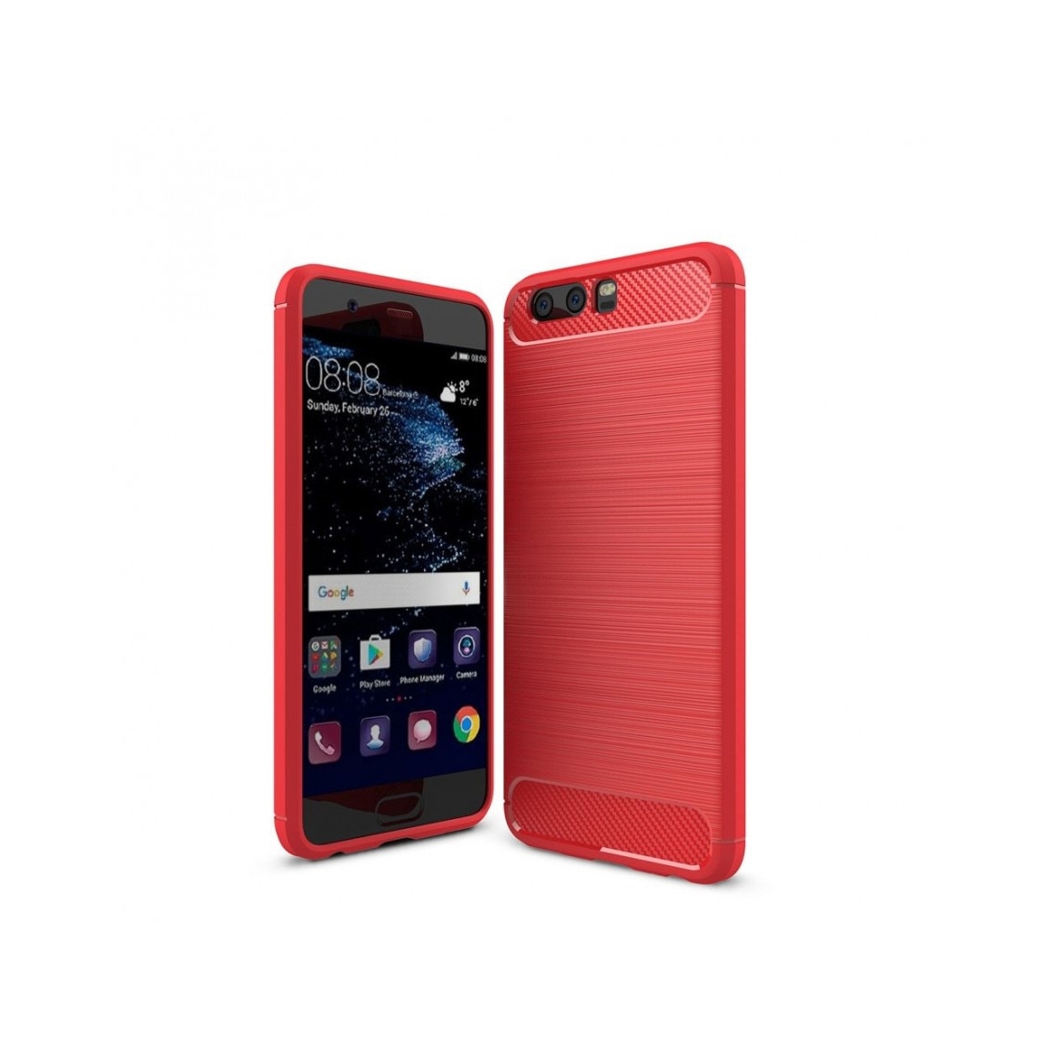 Carcasa protectie spate din gel TPU pentru Huawei P10 Plus, rosie