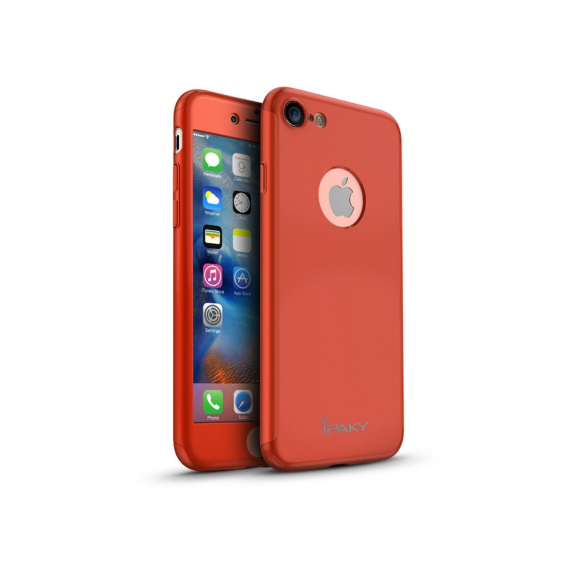 Husa protectie completa IPAKY pentru iPhone 7 4.7 inch, rosie
