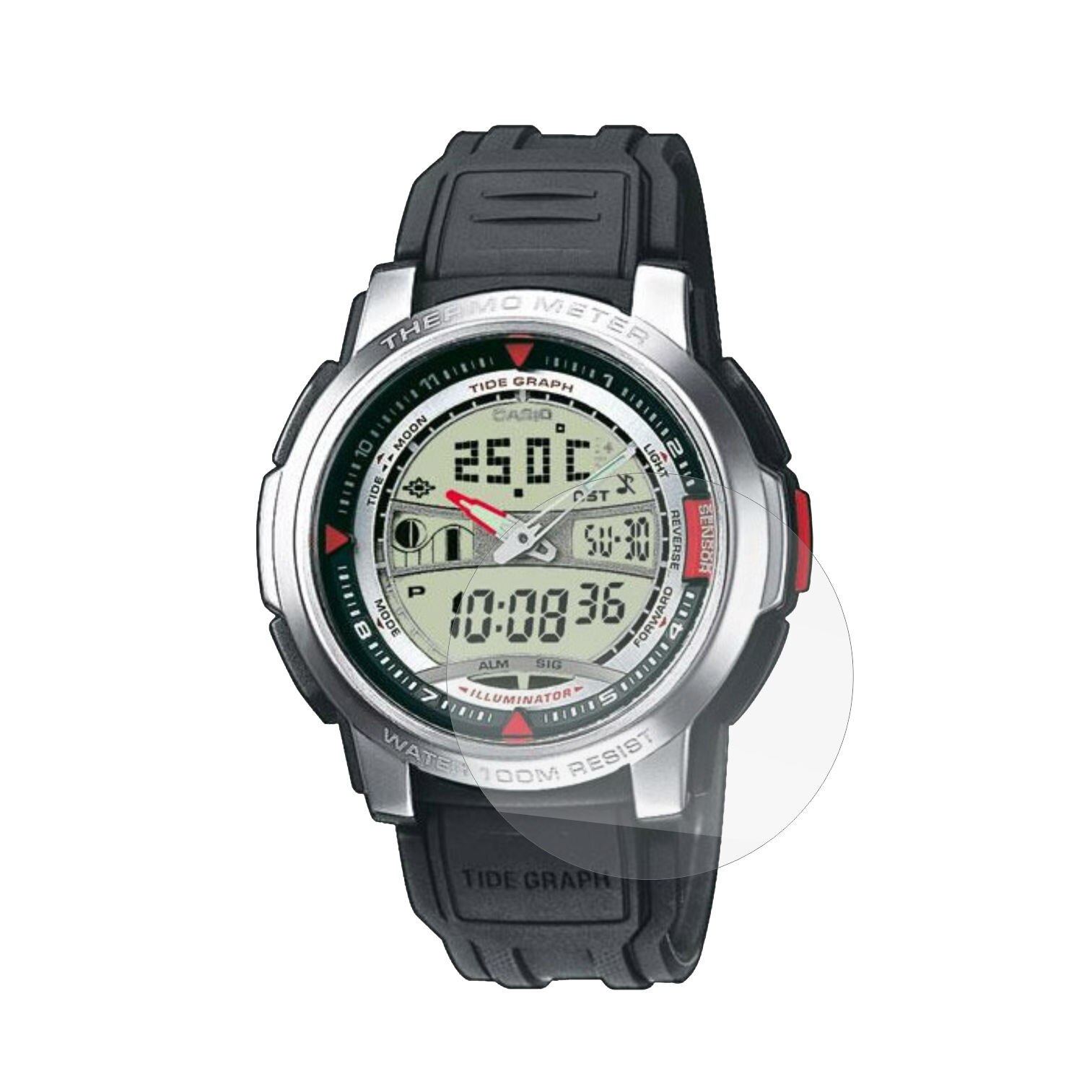 Set 4 Folii Protectie Ecran, Acoperire Totala, Adezive si Foarte Flexibile, Invisible Skinz Ultra-Clear HD pentru Casio Outgear AQF-100W-7B