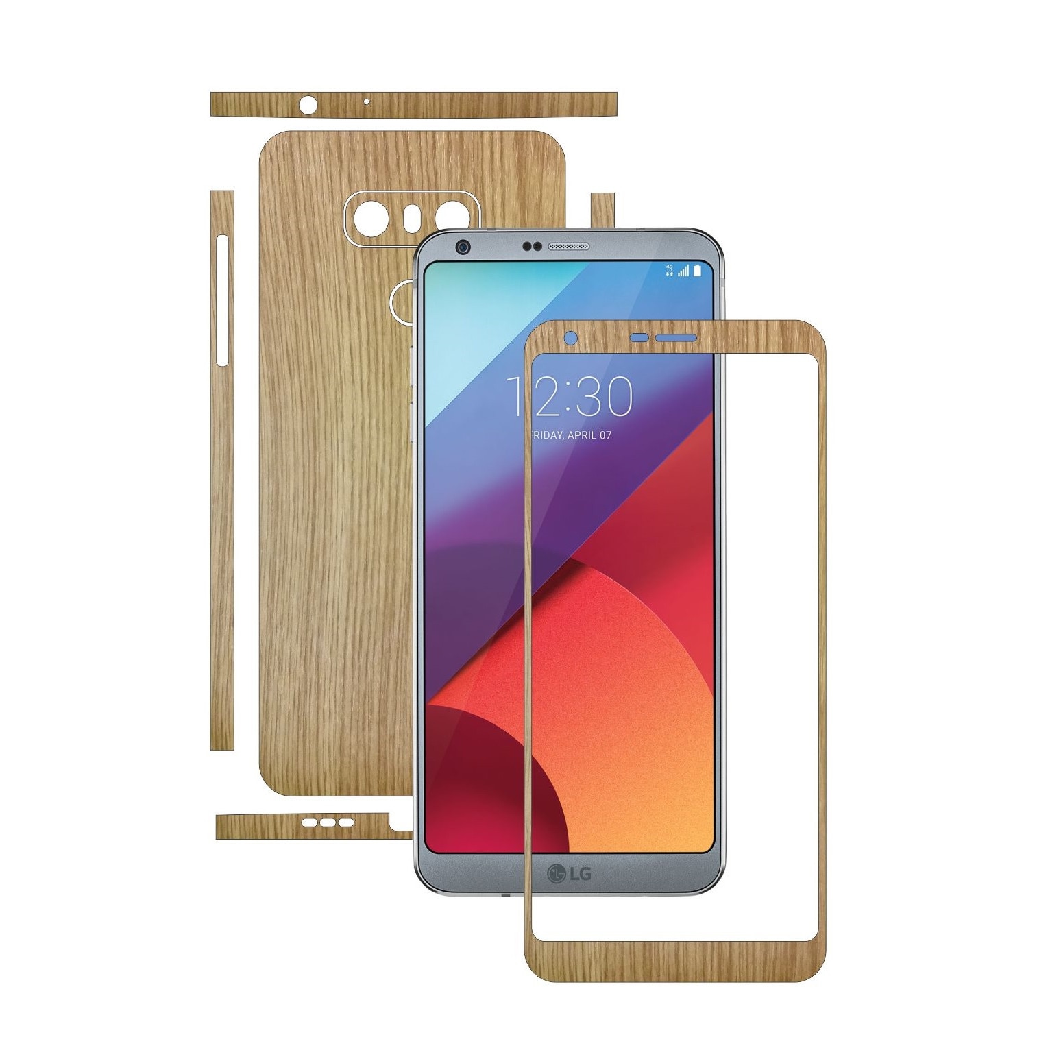 Folie de protectie Carbon Skinz, Husa de tip Skin Adeziv pentru Carcasa, Lemn Stejar dedicata LG G6