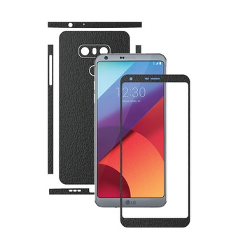 Folie de protectie Carbon Skinz, Husa de tip Skin Adeziv pentru Carcasa, Piele Neagra dedicata LG G6 Folie de protectie Carbon Skinz, Husa de tip Skin Adeziv pentru Carcasa, Piele Neagra dedicata LG G6