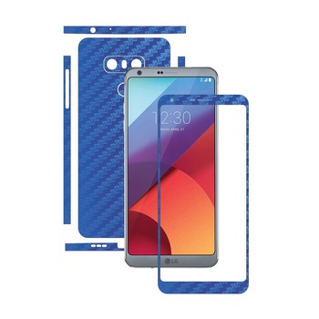 Folie de protectie Carbon Skinz, Husa de tip Skin Adeziv pentru Carcasa, Carbon Albastru dedicata LG G6 Folie de protectie Carbon Skinz, Husa de tip Skin Adeziv pentru Carcasa, Carbon Albastru dedicata LG G6
