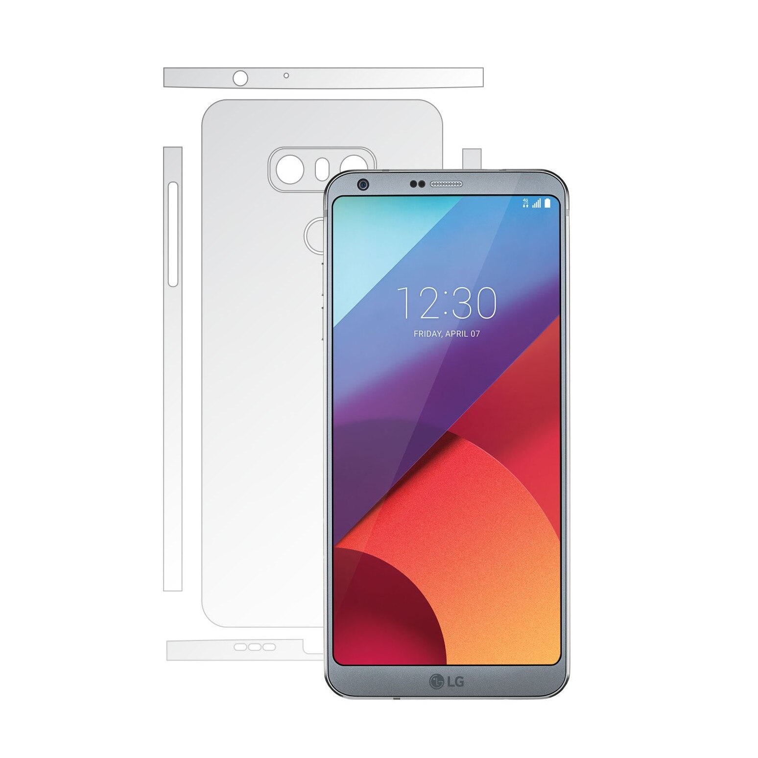 Folie Protectie Invisible Skinz Ultra-Clear HD, Husa Transparenta de tip Skin Adeziv pentru Carcasa si Laterale, dedicata LG G6