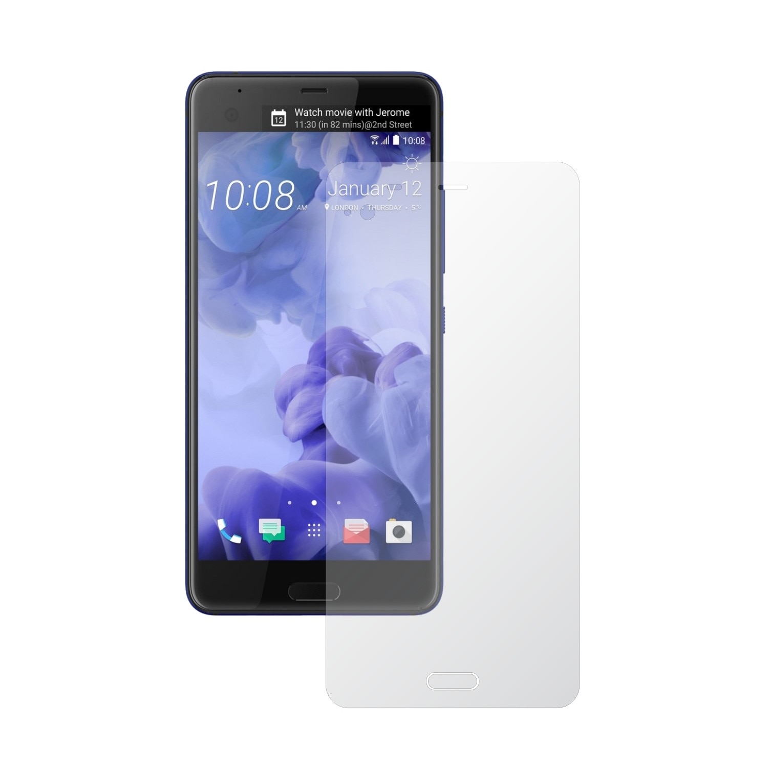 Set 2 Folii Protectie Ecran, Acoperire Totala, Adezive si Foarte Flexibile, Invisible Skinz Ultra-Clear HD pentru HTC U Ultra