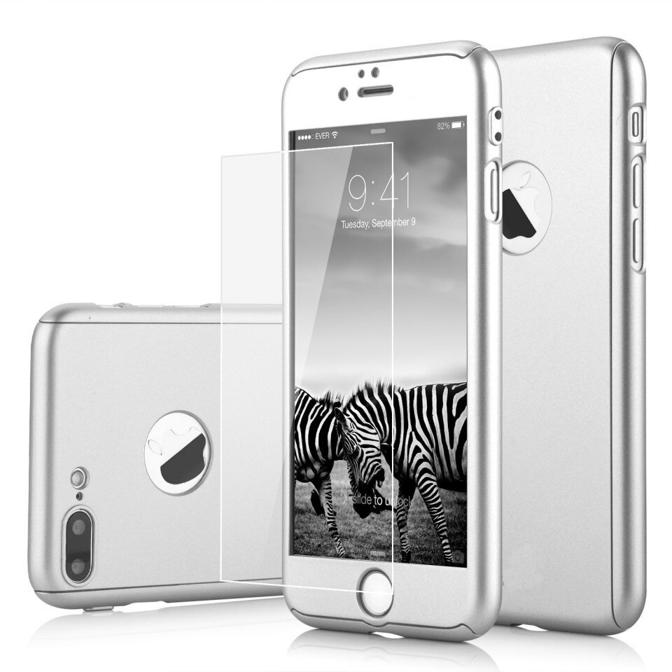 Husa Iphone 6/6s Full Cover 360 + folie sticla, Silver