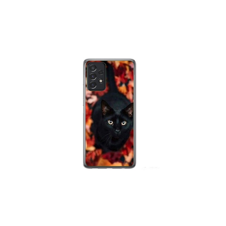 Калъф HQPrint по поръчка за Samsung Galaxy A53, модел Black Cat #3, многоцветен, S1D1M0017