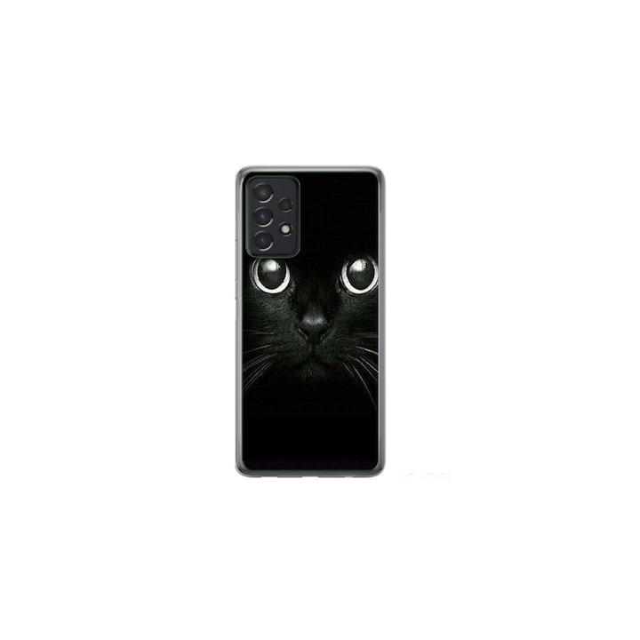 Персонализиран калъф за плуване за Samsung Galaxy A32 5G, модел Black Cat #1, многоцветен, S1D1M0015