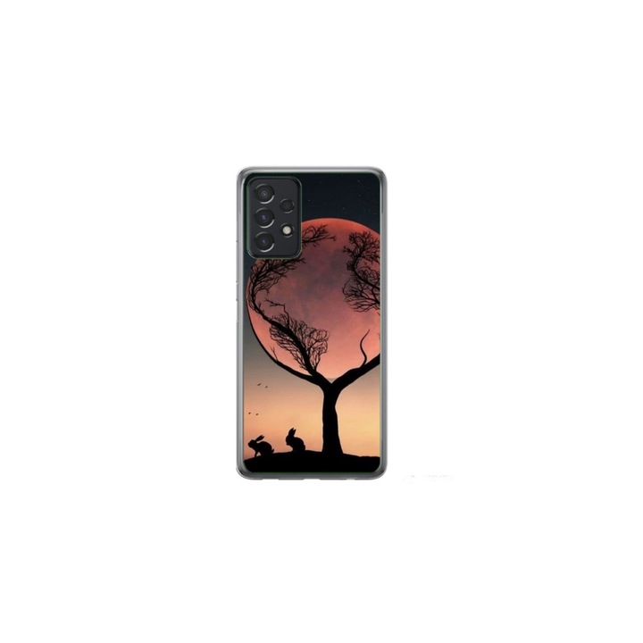 Персонализиран калъф за плуване 360 градуса за Samsung Galaxy A52, модел Moon Tree, многоцветен, S1D1M0068
