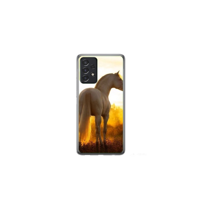 HQPrint персонализиран капак и силиконово фолио за Samsung Galaxy A52, модел Horse #2, многоцветен, S1D1M0218