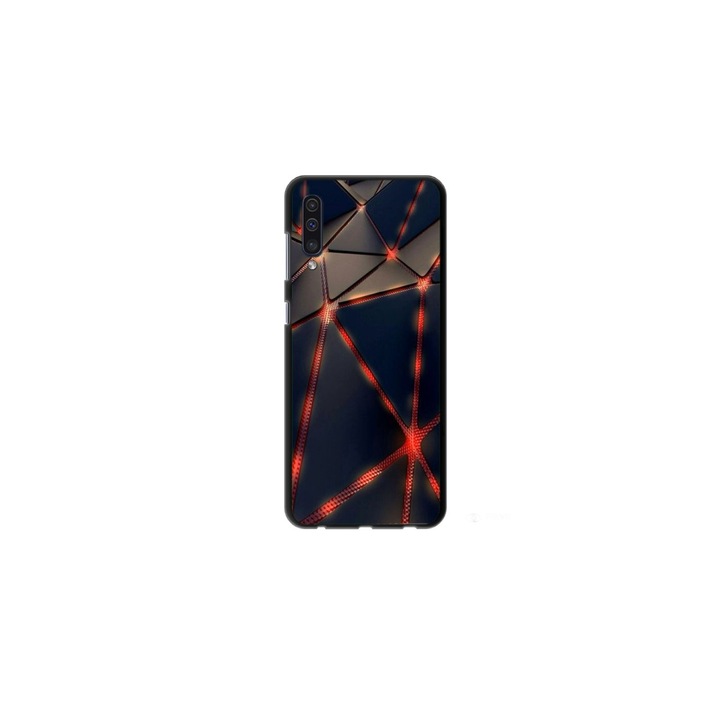 Персонализиран HQPrint капак и силиконово фолио за Samsung Galaxy A50, модел Lava Triangles, многоцветен, S1D1M0367