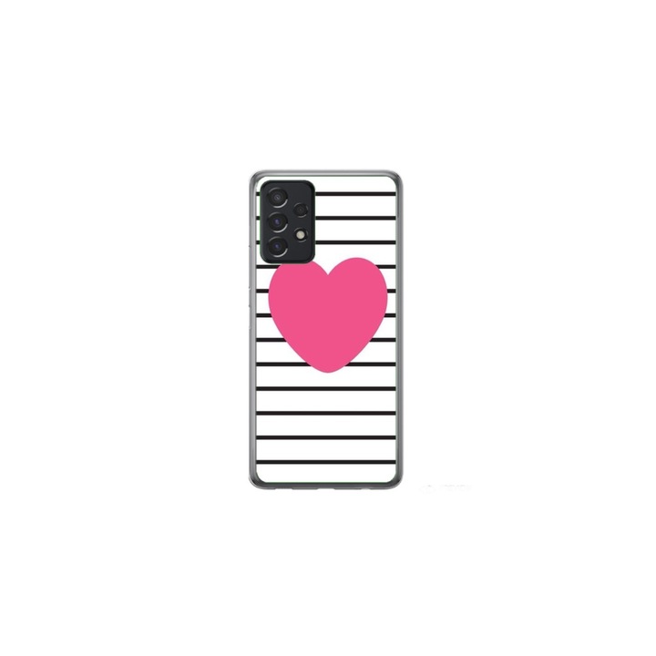 Husa personalizata HQ Print si Folie de Silicon pentru Samsung Galaxy A23 4G, model Heart, multicolor, S1D1M0291