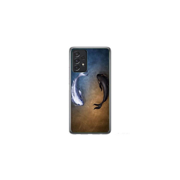 Személyre szabott HQ Print 360 fokos borító Samsung Galaxy A52, Ying és Yang Fish modellhez, többszínű, S1D1M0390