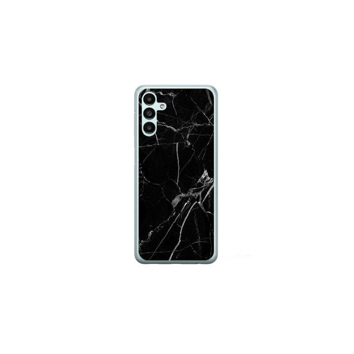 Husa personalizata HQPrint si Folie de Silicon pentru Samsung Galaxy A05s, model Black Marble, multicolor, S1D1M0229