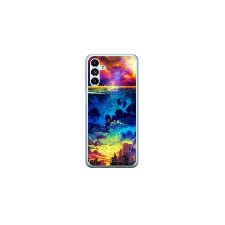 Персонализиран калъф за плуване за Samsung Galaxy S24 Plus, модел Abstract City, многоцветен, S1D1M0263