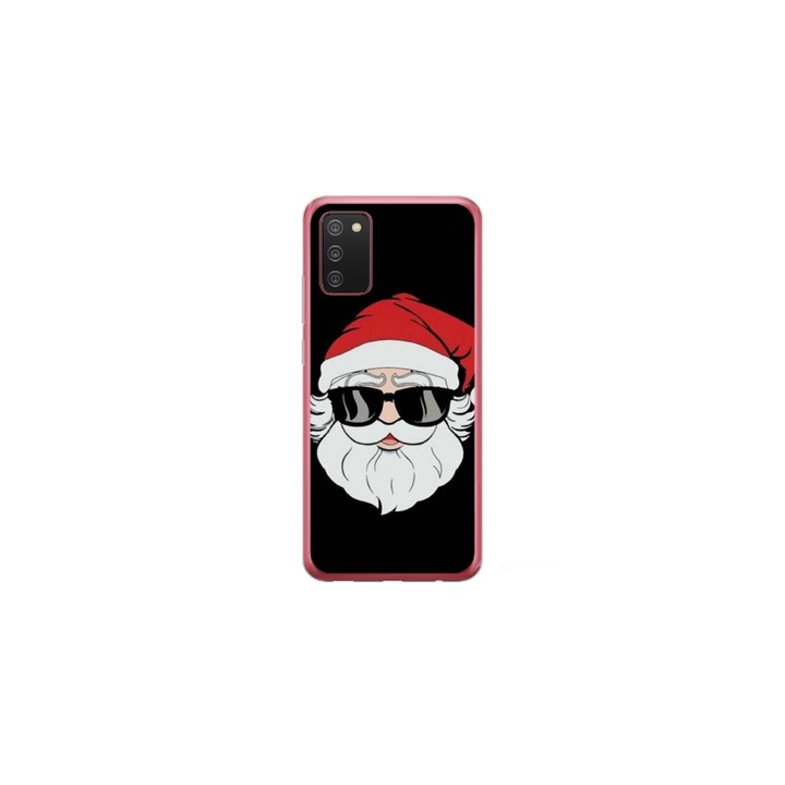 Husa personalizata HQPrint si Folie de Silicon pentru Samsung Galaxy A03s, model Cool Santa, multicolor, S1D1M0046