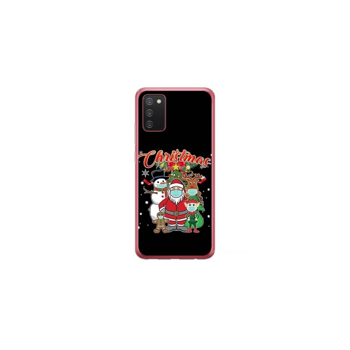 Husa personalizata HQPrint pentru Samsung Galaxy A03s, model Covid Christmas, multicolor, S1D1M0054