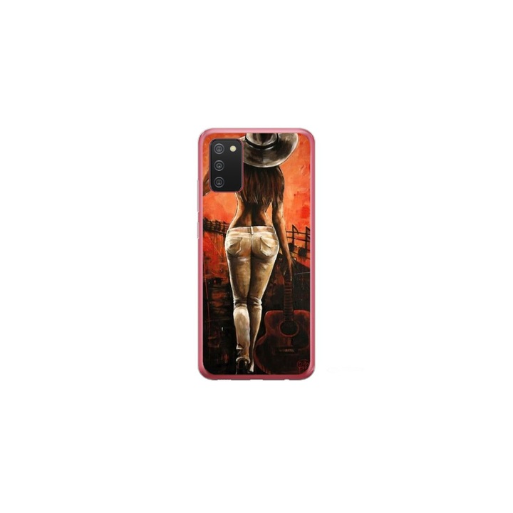 Husa personalizata HQPrint si Folie de Silicon pentru Samsung Galaxy A03s, model Sexy Lady, multicolor, S1D1M0113