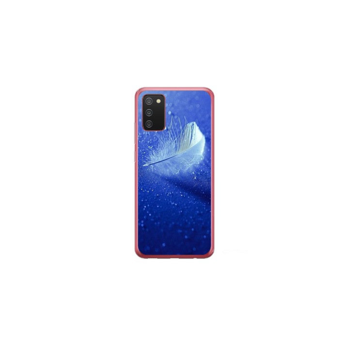 Husa personalizata HQPrint pentru Samsung Galaxy A03s, model Pana, multicolor, S1D1M0236
