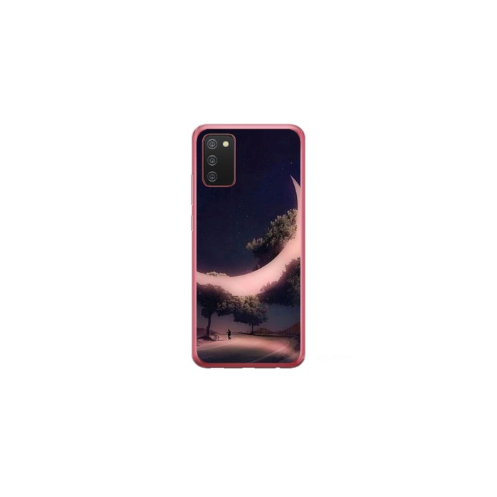 Husa personalizata HQPrint pentru Samsung Galaxy A03s, model Moon in the Trees, multicolor, S1D1M0331