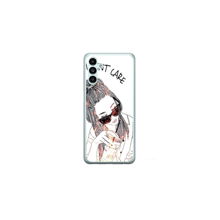 Husa personalizata HQPrint si Folie de Silicon pentru Samsung Galaxy S24 Plus, model I don't care, multicolor, S1D1M0320