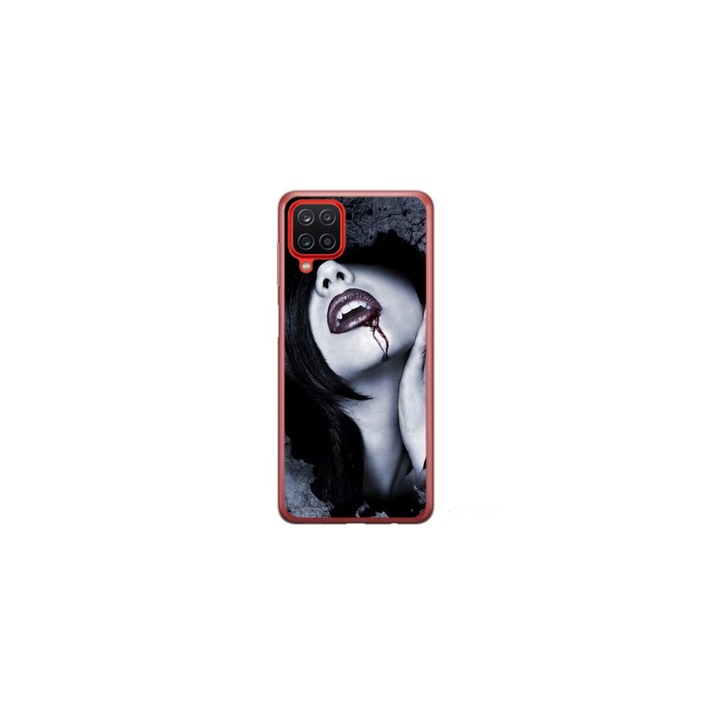 Husa personalizata HQ Print si Folie de Silicon pentru Samsung Galaxy A42 5G, model Vampire, multicolor, S1D1M0210