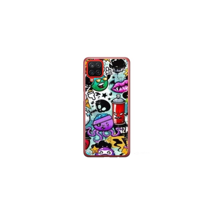 Husa personalizata HQ Print si Folie de Silicon pentru Samsung Galaxy A42 5G, model Grafitti, multicolor, S1D1M0289