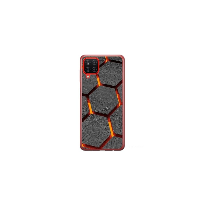 Személyre szabott tok 360 fokos Samsung Galaxy A12, Lava Hex , többszínű, S1D1M0265