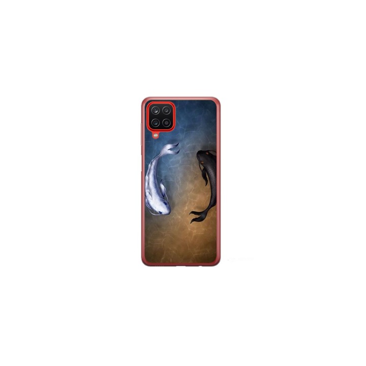 Személyre szabott HQ Print 360 fokos borító Samsung Galaxy A22, Ying és Yang Fish modellhez, többszínű, S1D1M0390