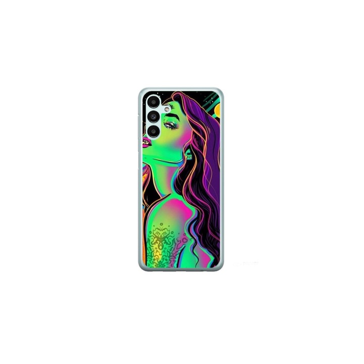 Husa personalizata HQPrint si Folie de Silicon pentru Samsung Galaxy S24 Plus, model Colorful Girl, multicolor, S1D1M0249